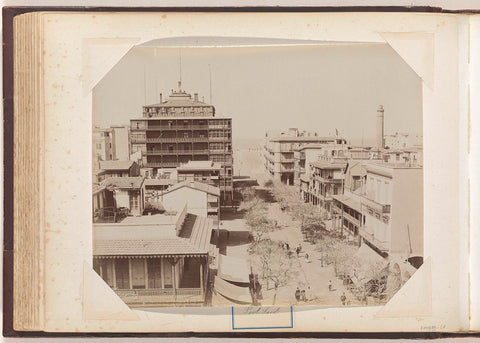 View of a street with buildings in Port Said, C. & G. Zangaki, c. 1870 - c. 1890 Canvas Print