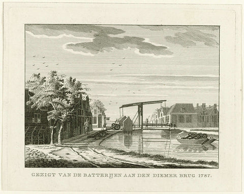 Battery on the Diemer bridge, 1787, anonymous, 1787 Canvas Print