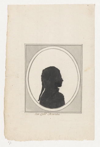 Silhouette portrait of Jan Carl Brandes, Jan Brandes, 1783 - 1800 Canvas Print