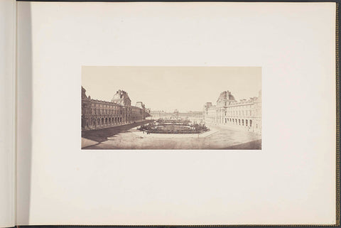 Panorama of the New Louvre: cour Napoléon as seen from the Tuileries, Édouard Denis Baldus, c. 1857 Canvas Print