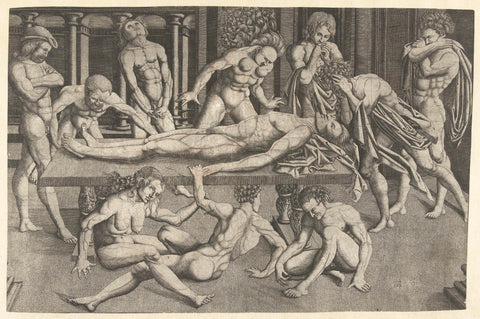 The Lamentation of Gattamelata de Narni, Allaert Claesz. (attributed to), 1555 Canvas Print