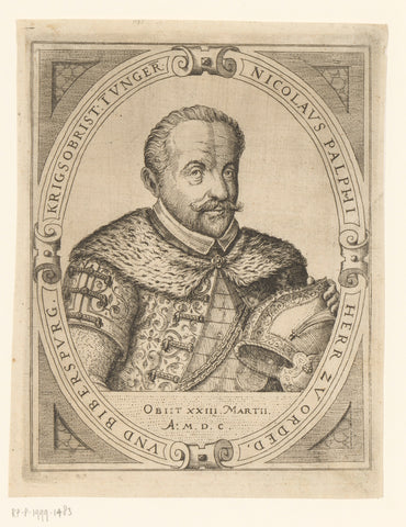 Portrait of Nicolaus Pálffy, Baron of Erdöd, Hans Sibmacher, 1590 - 1611 Canvas Print