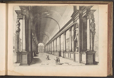 Colonnade vaulted with barrel vault, Johannes or Lucas van Doetechum, 1601 Canvas Print