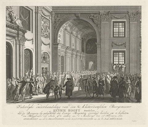 Mayor Hendrik Hooft Danielsz. negotiates with the bourgeoisie, Noah van der Meer (II), 1787 - 1789 Canvas Print