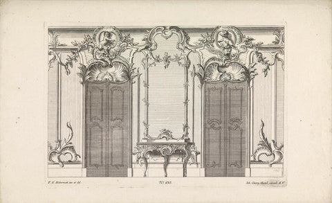 Wall layout with doors, anonymous, 1748 - 1753 Canvas Print