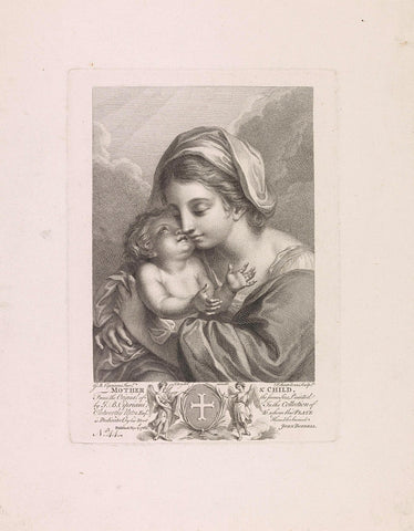 Maria met kind, Francesco Bartolozzi, 1768 Canvas Print