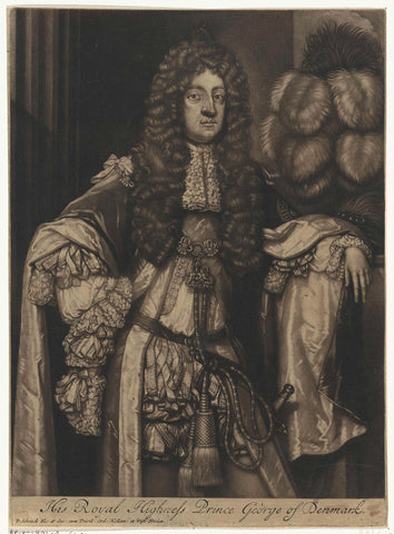 Portret van George, prins van Denemarken, Pieter Schenk (I), 1670 - 1713 Canvas Print