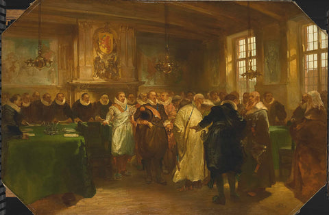 Prince Maurits Receiving a Russian Delegation in 1614, Charles Rochussen, 1874 Canvas Print