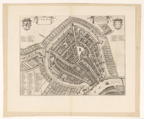 Map of Gouda, anonymous, 1652 Canvas Print