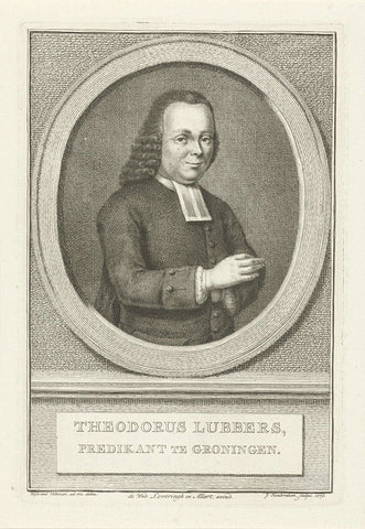 Portret van Theodorus Lubbers, Jacob Houbraken, 1776 Canvas Print