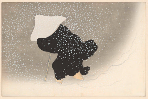 Swirling snow, Kamisaka Sekka, 1909 Canvas Print