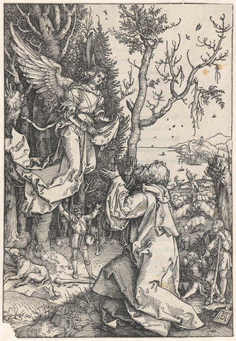 The announcement to Joachim, Albrecht Dürer, 1511 Canvas Print