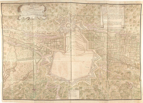 Map of Amiens, 1710, Samuel Du Ry de Champdoré, 1710 Canvas Print