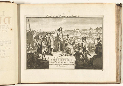 Titelprent voor prentwerk: The Forces of Europe, Asia, Africa and America (...) Comme aussi les Cartes des Côtes de France et d'Espagne (deel III), 1726, Jan van Vianen, 1726 Canvas Print