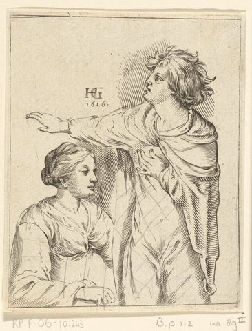 Studie voor een jonge vrouw, Hendrick Goltzius, 1616 Canvas Print