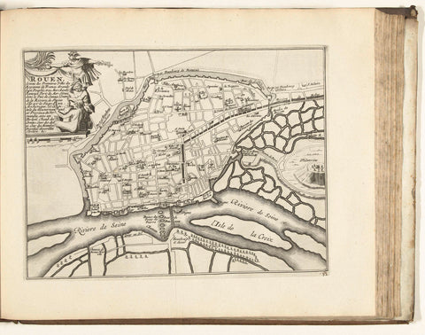 Map of Rouen, 1726, anonymous, 1726 Canvas Print