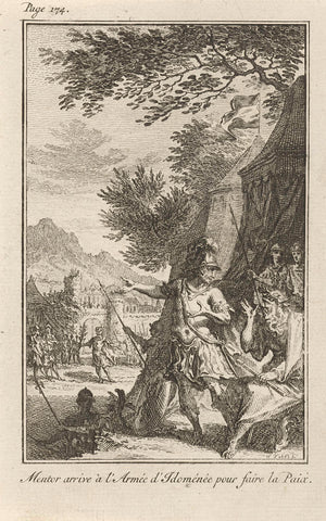 Telemachus in conversation with Mentor, Simon Fokke, 1775 Canvas Print