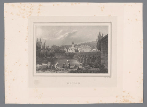 Zicht op Meulan-en-Yvelines, Isodore-Laurent Deroy, 1829 - 1831 Canvas Print