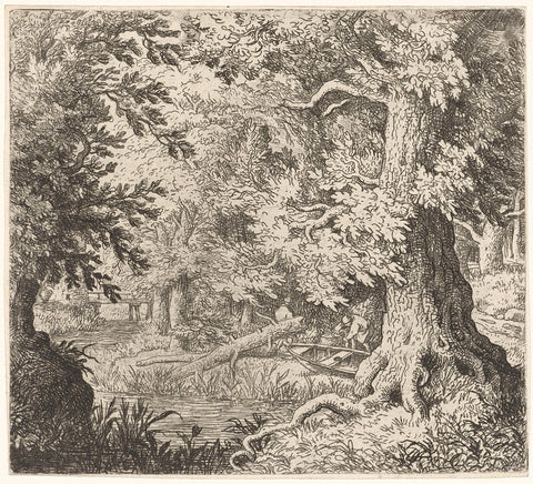 Brook in the forest, Allaert van Everdingen, 1631 - 1675 Canvas Print