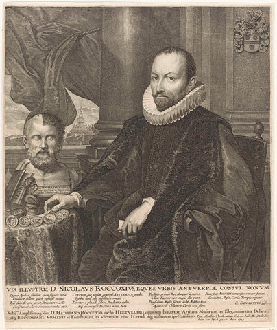 Portrait of Nikolaas Rockox, Lucas Vorsterman (I), 1625 - 1666 Canvas Print