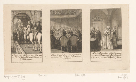 Three performances from the newer French history, Daniel Nikolaus Chodowiecki, 1794 Canvas Print