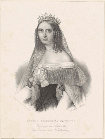 Portrait of Sophie of Württemberg, anonymous, 1849 - 1894 Canvas Print