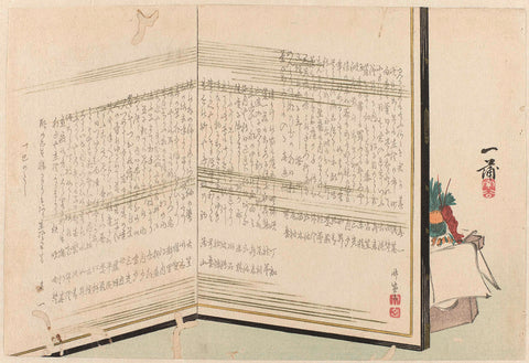 Room screen with poems, Mori Ippô, 1857 Canvas Print