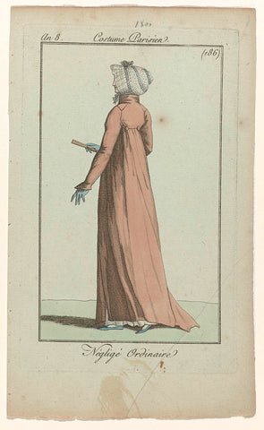 Journal des Dames et des Modes, Costume Parisien, 10 January 1800, Year 8 (186) : Négligé Ordinaire, anonymous, 1800 Canvas Print