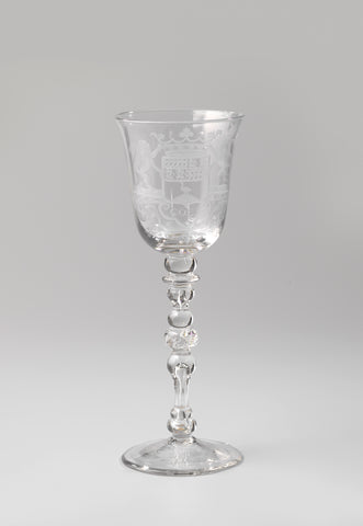 Chalice glass with the coat of arms of Goes, anonymous, c. 1725 - c. 1750 Canvas Print