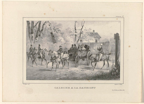 Cars.5., ca. 1836: Caleche a la Daumont, Charles Etienne Pierre Motte, c. 1836 Canvas Print