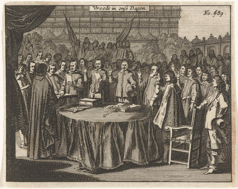 The Swearing-in of the Peace of Munster, 1648, anonymous, 1700 - 1799 Canvas Print