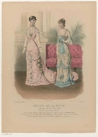 Revue de la Mode, Gazette de la Famille, Sunday, February 1, 1880, 9th year, No. 422: Eventails de la Parfumerie Ninon (...), A. Chaillot, 1880 Canvas Print