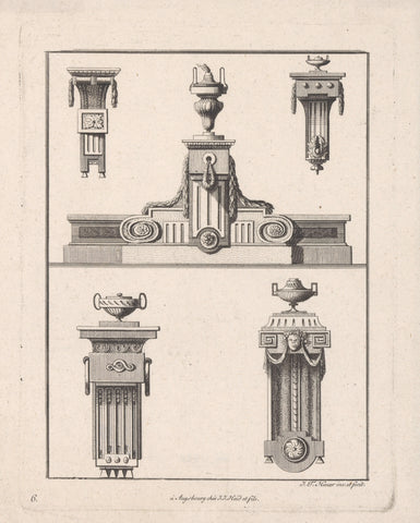 Seven frames, Johann Thomas Hauer, 1785 - 1786 Canvas Print