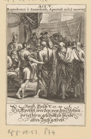 Apostles are not moved by the words of the high priest, anonymous, 1697 Canvas Print