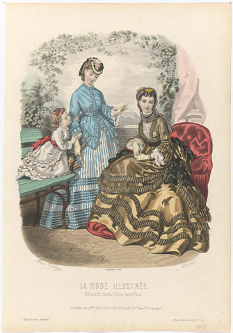 La Mode Illustrée, 1870, No. 30: Toilettes de Mme Breant-Castel (...), Huard, 1870 Canvas Print