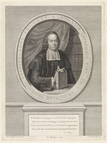 Portrait of Leonard Offerhaus, Jacob Houbraken, 1775 Canvas Print