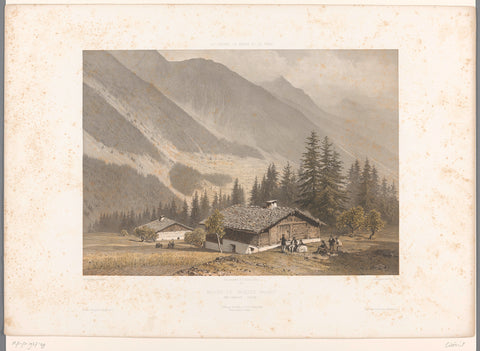 View of the house of Jacques Balmat near Chamonix, Eugène Cicéri, 1859 Canvas Print