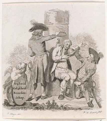 Burger bevrijd van de ketens van gevangenschap, 1795, Pieter Hendrik Jonxis, 1795 - 1796 Canvas Print