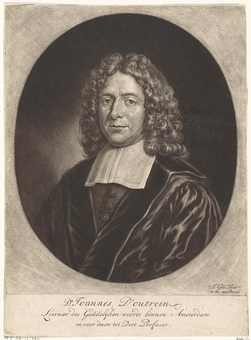 Portrait of Johannes d'Outrein, Jacob Gole, 1708 - 1724 Canvas Print