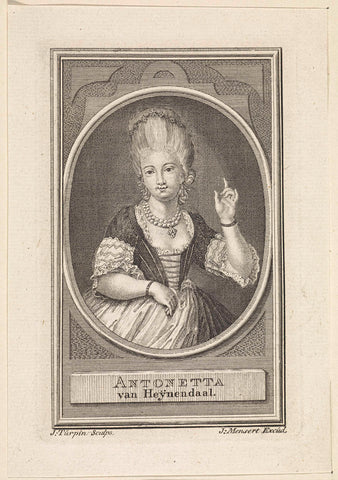 Portrait of Antonetta van Heynendaal, Jacobus Turpin, 1779 Canvas Print