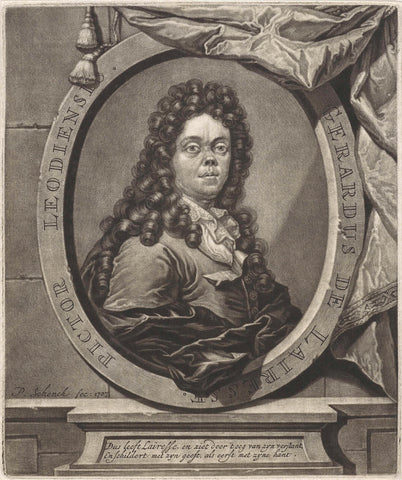 Portrait of the printmaker and painter Gerard de Lairesse, Pieter Schenk (I), 1707 Canvas Print