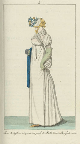 Elegantia, or magazine of fashion, luxury and taste for ladies, April 1807, No. 9: Fond de Taffetas..., anonymous, 1807 Canvas Print