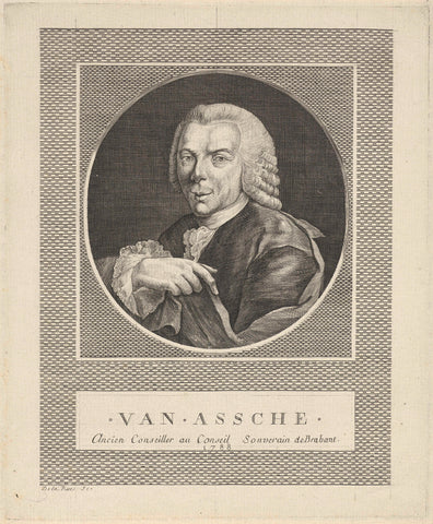 Portrait of F.J. van Assche, J.F. De La Rue, 1788 Canvas Print