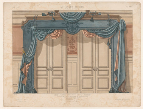 Doors with curtain, Léon Laroche, c. 1885 - c. 1895 Canvas Print