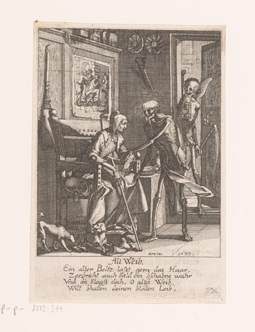 Old Woman and Death, Rudolph Meyer, 1650 Canvas Print