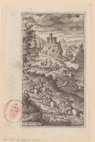 Landscape with riders, Leonard Gaultier, 1624 Canvas Print