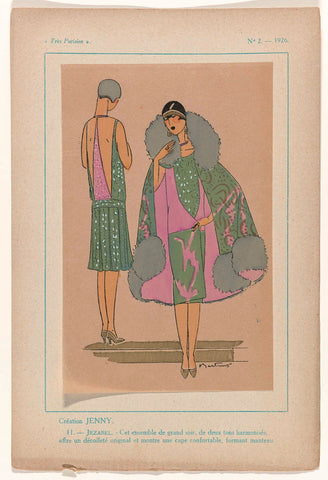 Très Parisien, 1926, No 2, Pl. 11: Creation JENNY - JEZABEL, Bertaux, 1926 Canvas Print