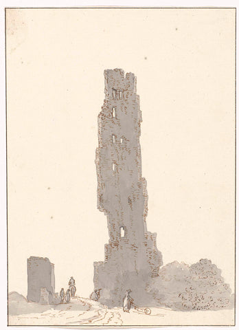 Ruin of tower along the great road between Terracina and Fondi, Louis Ducros, 1778 Canvas Print