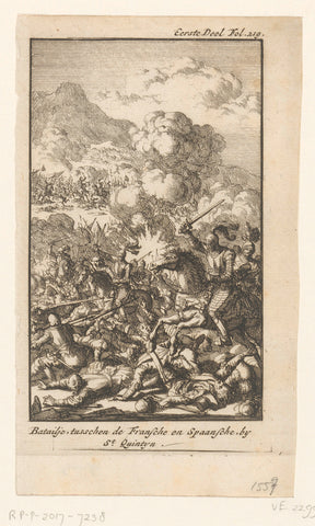 Battle of Saint-Quentin, 1557, Jan Luyken, 1699 Canvas Print