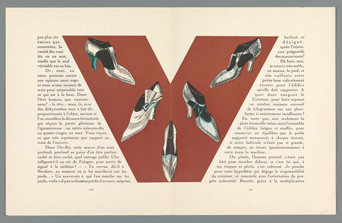 Gazette du Bon Ton, 1923 - No. 5: pp. 206-207: women's shoes, Lucien Vogel, 1923 Canvas Print